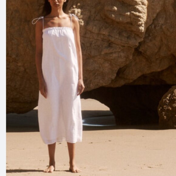 NWT Reformation Janet Linen Midi Dress Small White - Picture 5 of 8